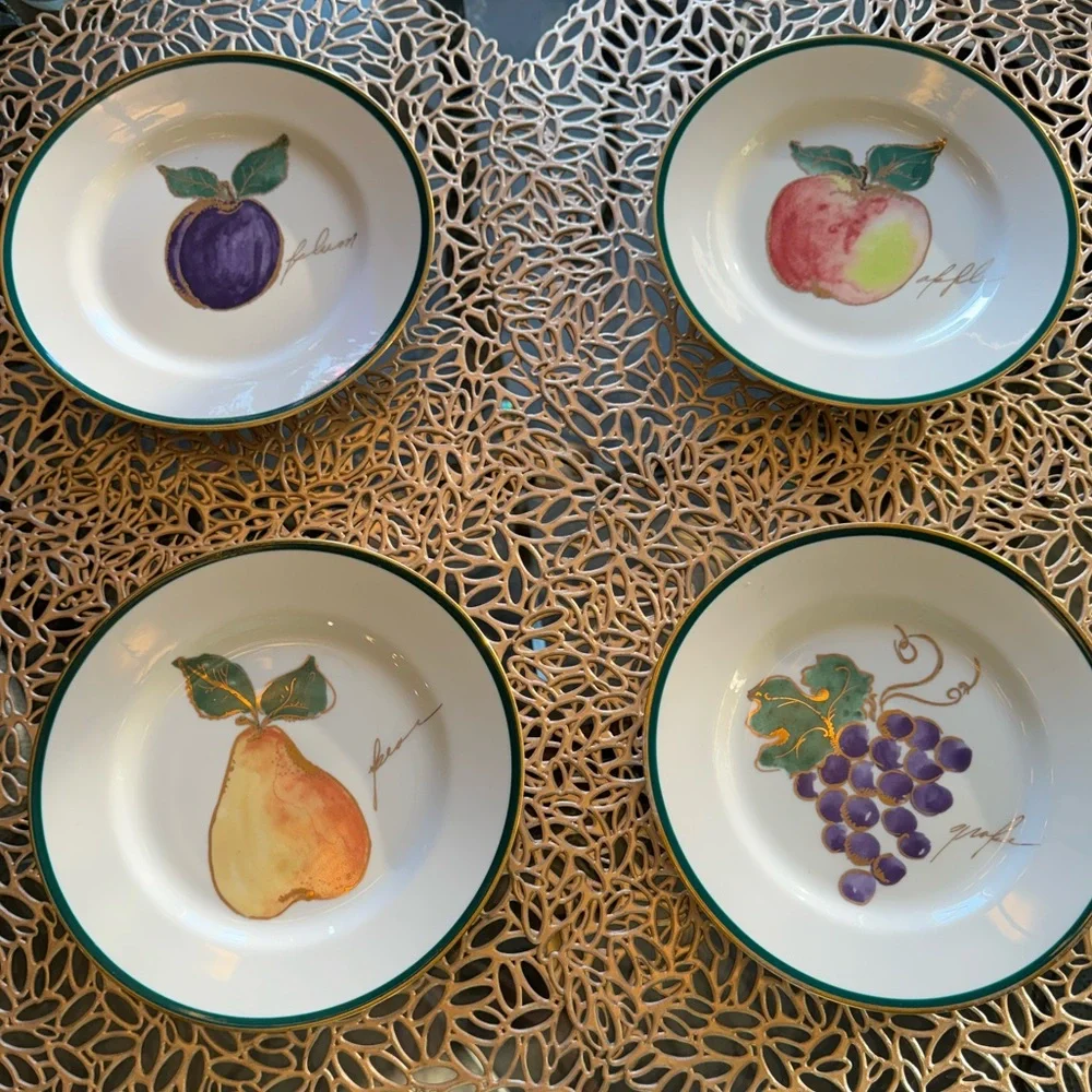 Crate & Barrel | Set Hand Painted Lunch/Dessert Plates -Each Plate Different!